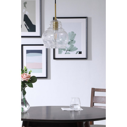 Elegant Pendant Light - Brass, L 8" (LD6200BR)