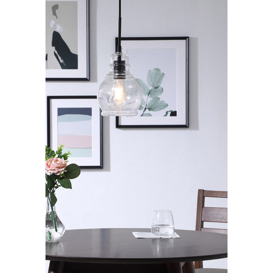 Elegant Pendant Light - Black, L 6.25" (LD6201BK)