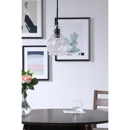 Elegant Pendant Light - Black, L 6.25" (LD6201BK)