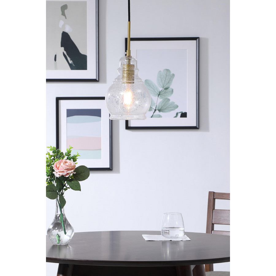 Elegant Pendant Light - Brass, L 6.25" (LD6203BR)