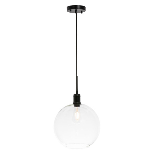 Elegant Pendant Light - Black, L 12.5" (LD6207BK)