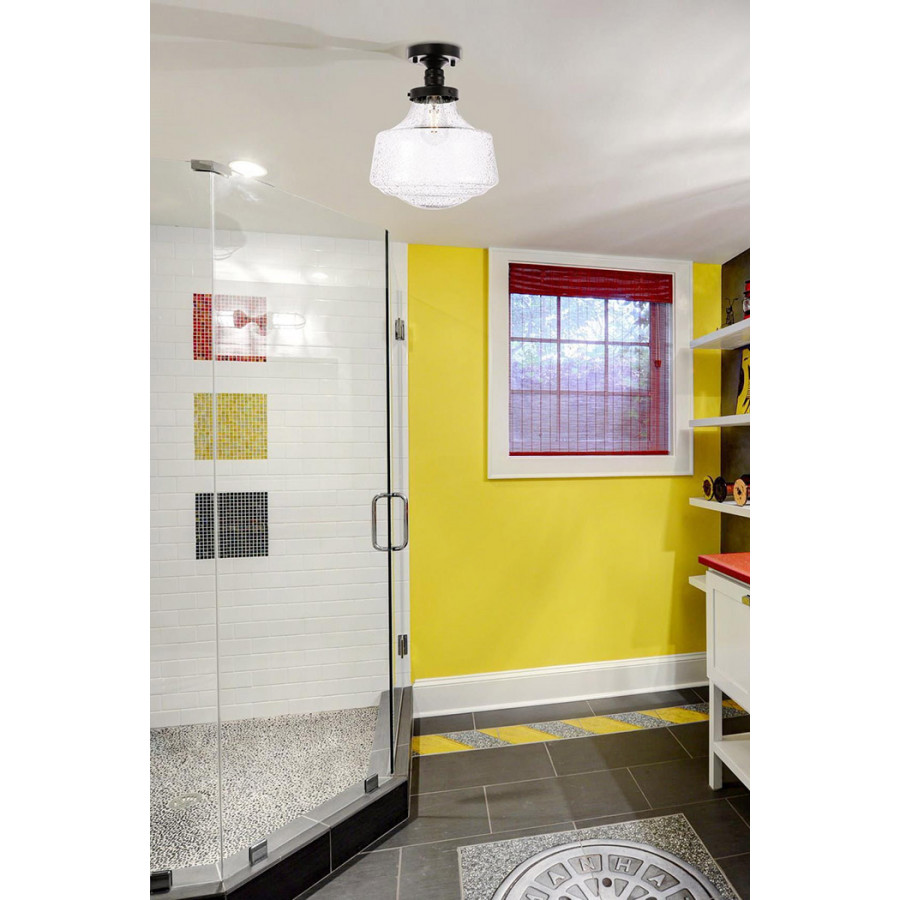 Elegant Flush Mount Light - Black, L 11" (LD6240BK)