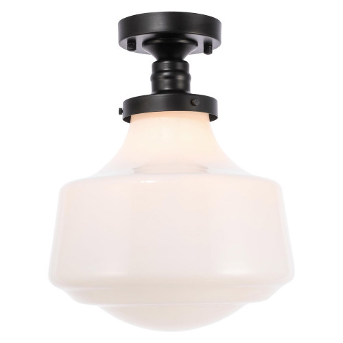 Elegant Flush Mount Light - Black/Glass Matte, L 11" (LD6243BK)