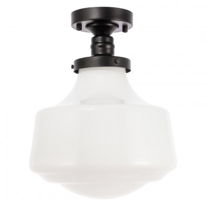 Elegant Flush Mount Light - Black/Glass Matte, L 11" (LD6243BK)