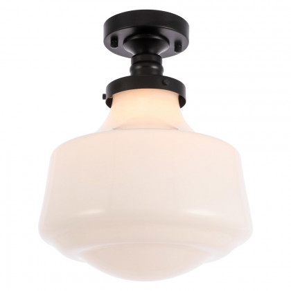 Elegant Flush Mount Light - Black/Glass Matte, L 11" (LD6243BK)
