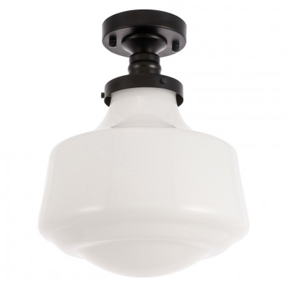 Elegant Flush Mount Light - Black/Glass Matte, L 11" (LD6243BK)