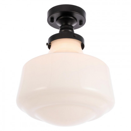 Elegant Flush Mount Light - Black/Glass Matte, L 11" (LD6243BK)