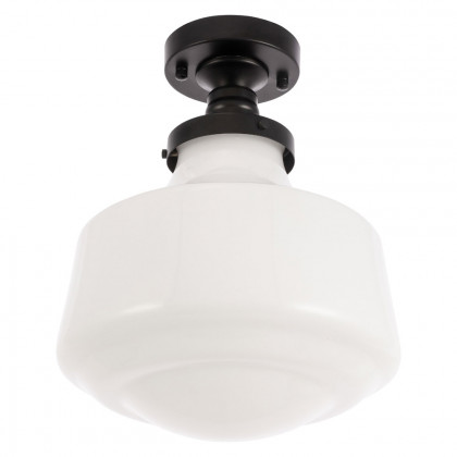 Elegant Flush Mount Light - Black/Glass Matte, L 11" (LD6243BK)