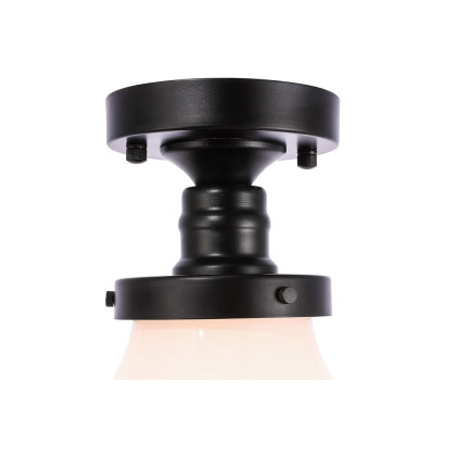 Elegant Flush Mount Light - Black/Glass Matte, L 11" (LD6243BK)