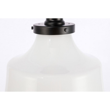 Elegant Flush Mount Light - Black/Glass Matte, L 11" (LD6243BK)