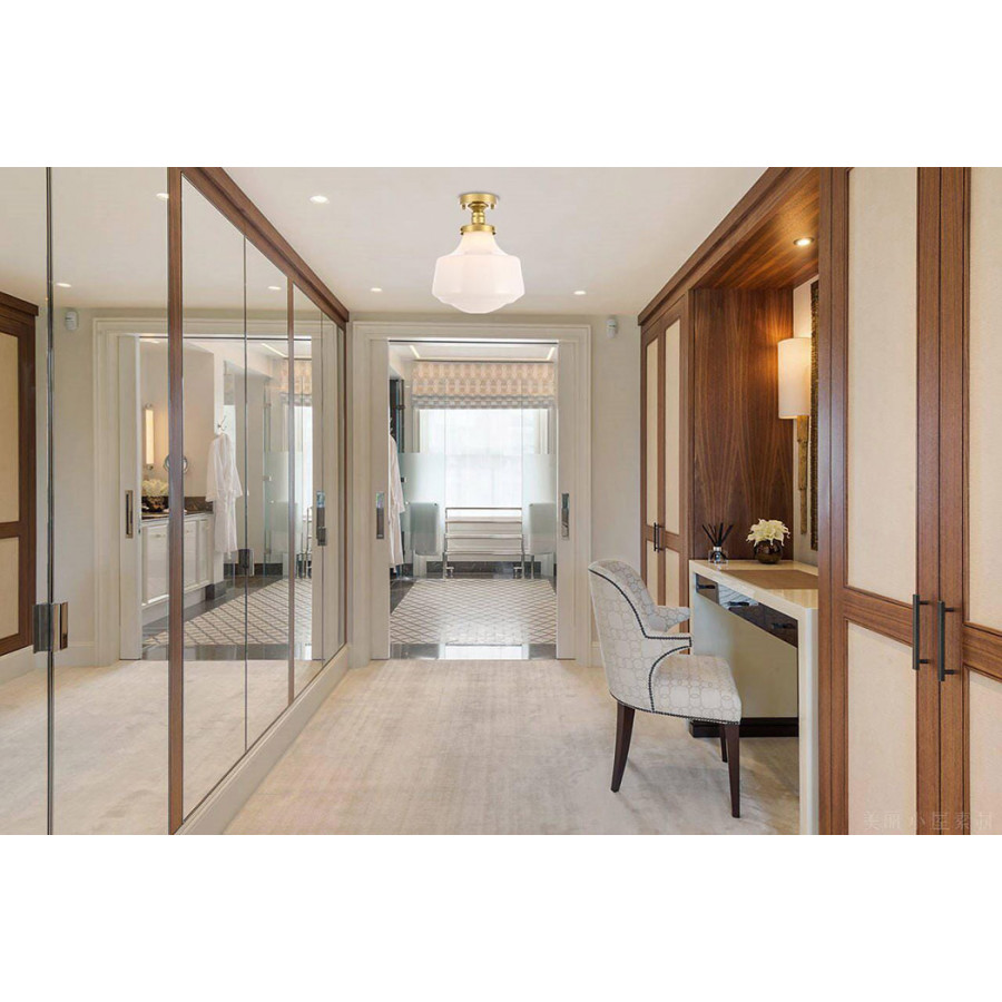 Elegant Flush Mount Light - Brass/Glass Matte, L 11" (LD6245BR)