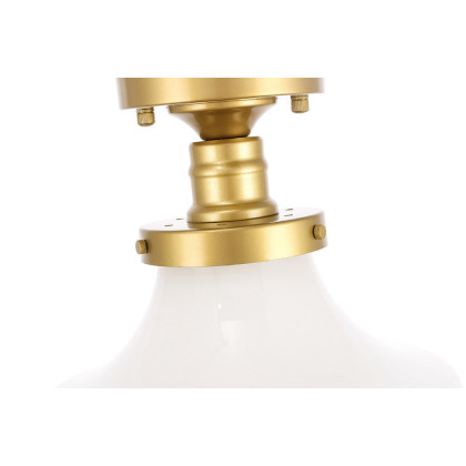 Elegant Flush Mount Light - Brass/Glass Matte, L 11" (LD6245BR)