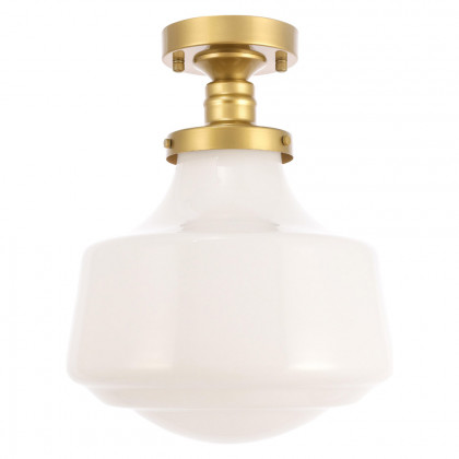 Elegant Flush Mount Light - Brass/Glass Matte, L 11" (LD6245BR)
