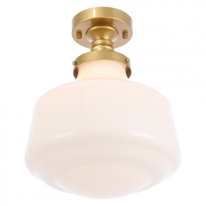 Elegant Flush Mount Light - Brass/Glass Matte, L 11" (LD6245BR)