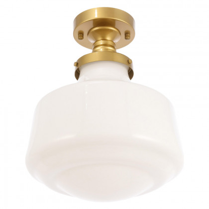 Elegant Flush Mount Light - Brass/Glass Matte, L 11" (LD6245BR)