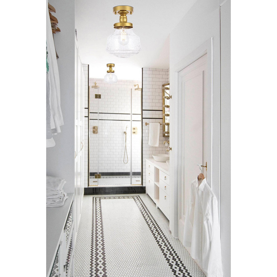 Elegant Flush Mount Light - Brass, L 8" (LD6248BR)