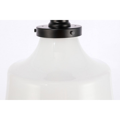 Elegant Flush Mount Light - Black/Glass Matte, L 8" (LD6249BK)