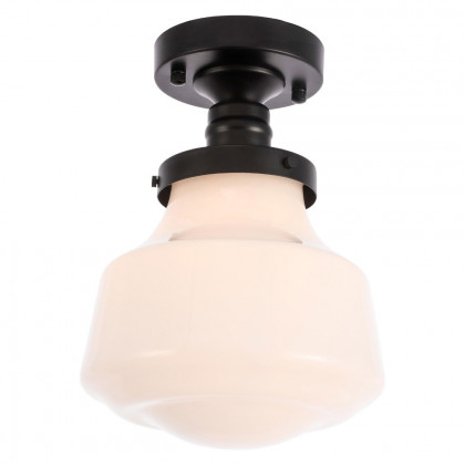 Elegant Flush Mount Light - Black/Glass Matte, L 8" (LD6249BK)