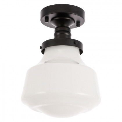 Elegant Flush Mount Light - Black/Glass Matte, L 8" (LD6249BK)