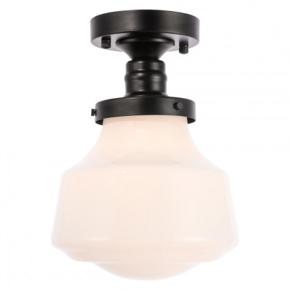 Elegant Flush Mount Light - Black/Glass Matte, L 8" (LD6249BK)