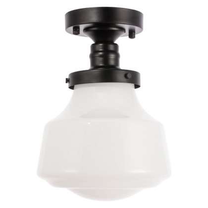 Elegant Flush Mount Light - Black/Glass Matte, L 8" (LD6249BK)