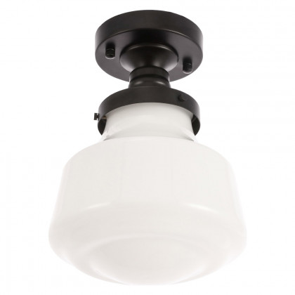 Elegant Flush Mount Light - Black/Glass Matte, L 8" (LD6249BK)