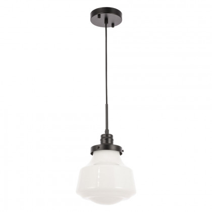 Elegant Pendant Light - Black/Glass Matte, L 8" (LD6255BK)