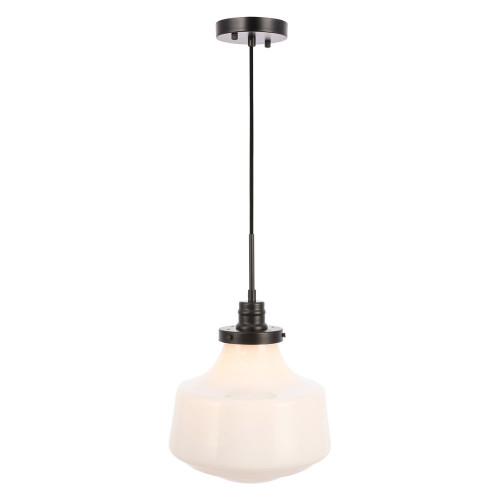 Elegant Pendant Light - Black/Glass Matte, L 11" (LD6261BK)