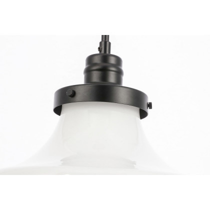 Elegant Pendant Light - Black/Glass Matte, L 11" (LD6261BK)