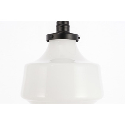 Elegant Pendant Light - Black/Glass Matte, L 11" (LD6261BK)