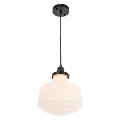 Elegant Pendant Light - Black/Glass Matte, L 11" (LD6261BK)