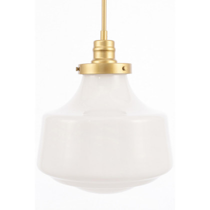 Elegant Pendant Light - Brass/Glass Matte, L 11" (LD6263BR)