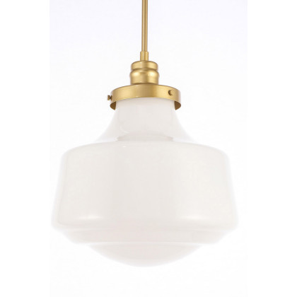 Elegant Pendant Light - Brass/Glass Matte, L 11" (LD6263BR)