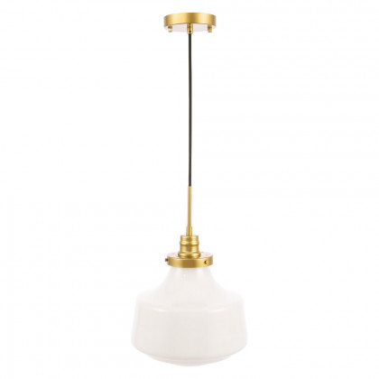 Elegant Pendant Light - Brass/Glass Matte, L 11" (LD6263BR)