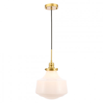 Elegant Pendant Light - Brass/Glass Matte, L 11" (LD6263BR)