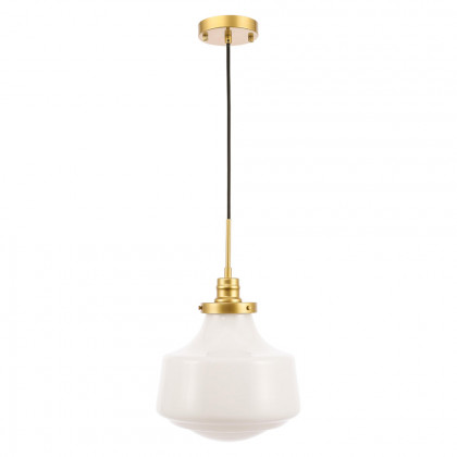 Elegant Pendant Light - Brass/Glass Matte, L 11" (LD6263BR)