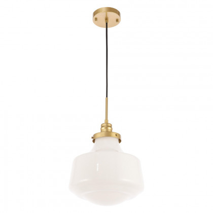 Elegant Pendant Light - Brass/Glass Matte, L 11" (LD6263BR)