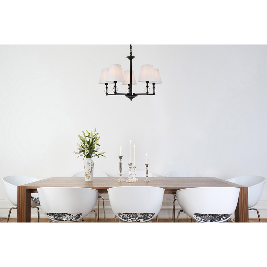Elegant Bethany 5 Lights Pendant - Black (LD7024D25BK)