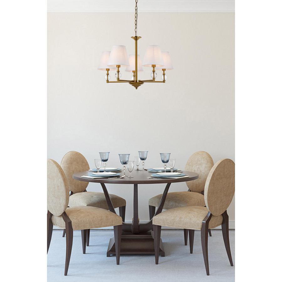 Elegant Bethany 5 Lights Pendant - Brass (LD7024D25BR)