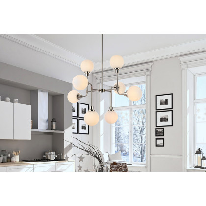 Elegant Hanson 8 Lights Pendant - Polished Nickel (LD7038D36PN)