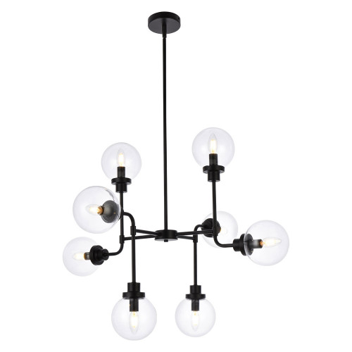 Elegant Hanson 8 Lights Pendant - Black (LD7039D36BK)
