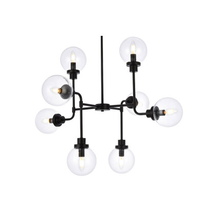 Elegant Hanson 8 Lights Pendant - Black (LD7039D36BK)