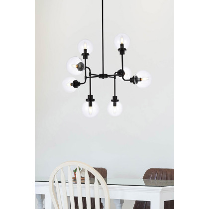 Elegant Hanson 8 Lights Pendant - Black (LD7039D36BK)