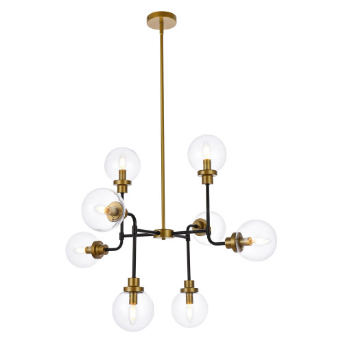Elegant Hanson 8 Lights Pendant - Brass/Black (LD7039D36BRB)