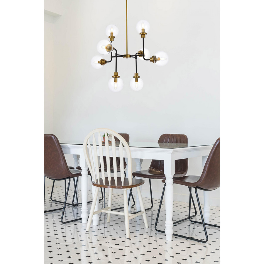 Elegant Hanson 8 Lights Pendant - Brass/Black (LD7039D36BRB)