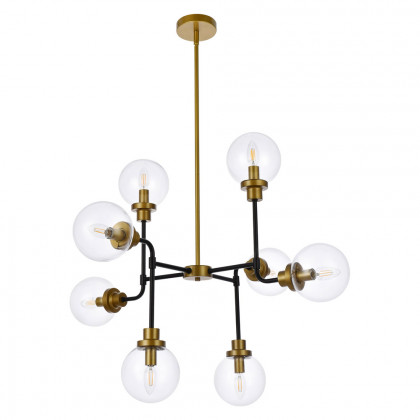 Elegant Hanson 8 Lights Pendant - Brass/Black (LD7039D36BRB)