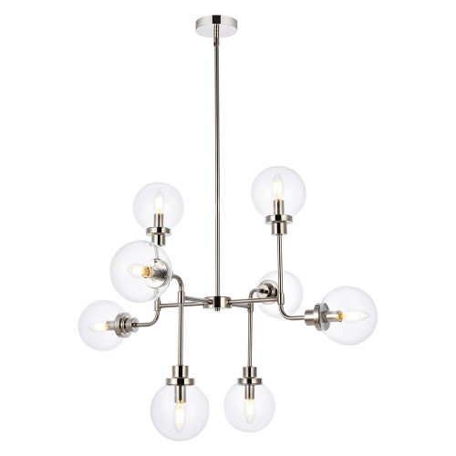 Elegant Hanson 8 Lights Pendant - Polished Nickel (LD7039D36PN)