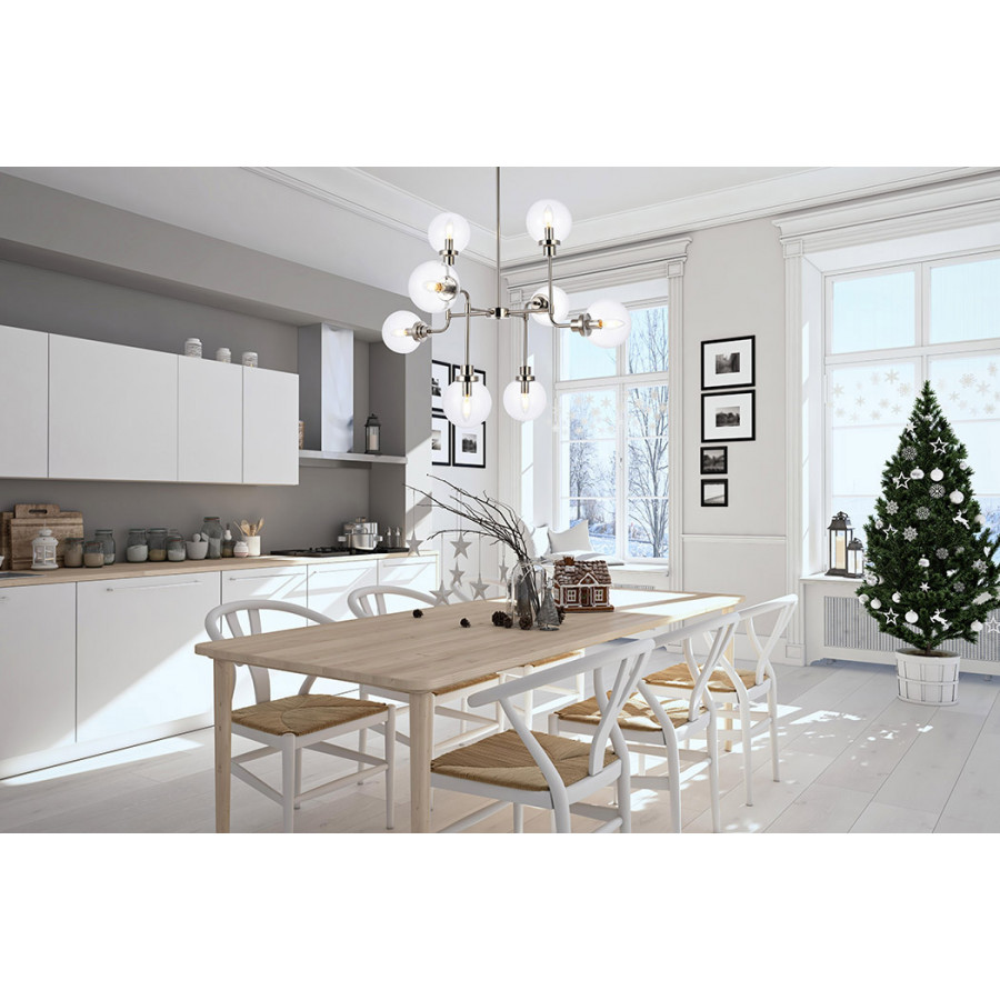 Elegant Hanson 8 Lights Pendant - Polished Nickel (LD7039D36PN)