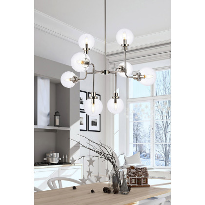 Elegant Hanson 8 Lights Pendant - Polished Nickel (LD7039D36PN)