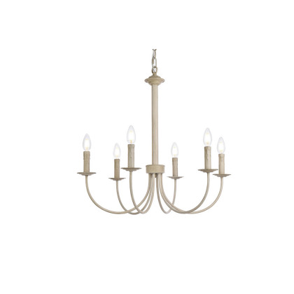 Elegant Brielle 6 Lights Pendant - Weathered Dove, L 26" (LD7040D26WD)